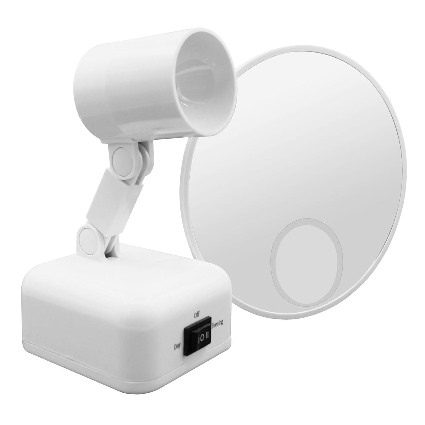 Floxite FL-615-2 15X LED Supervision Travel Magnifying Mirror with Light, Lighted Makeup Mirror with magnification, Portable Vanity mirror with light, plug in, battery operated, cosmetic mirror