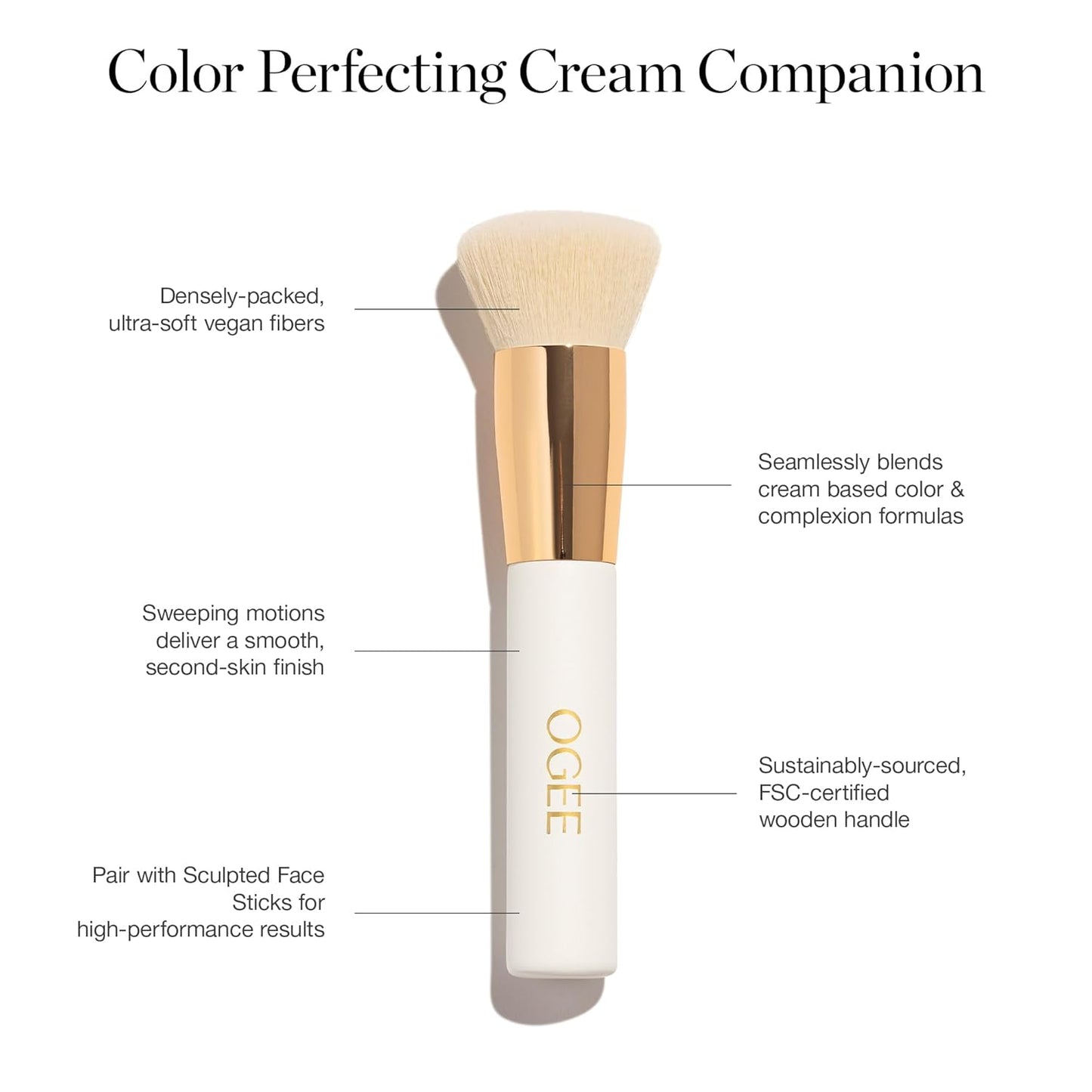 Ogee Makeup Brush Bundle - Includes Professional Quality Blender, Powder, Base, Precision Brushes & Makeup Cleanser