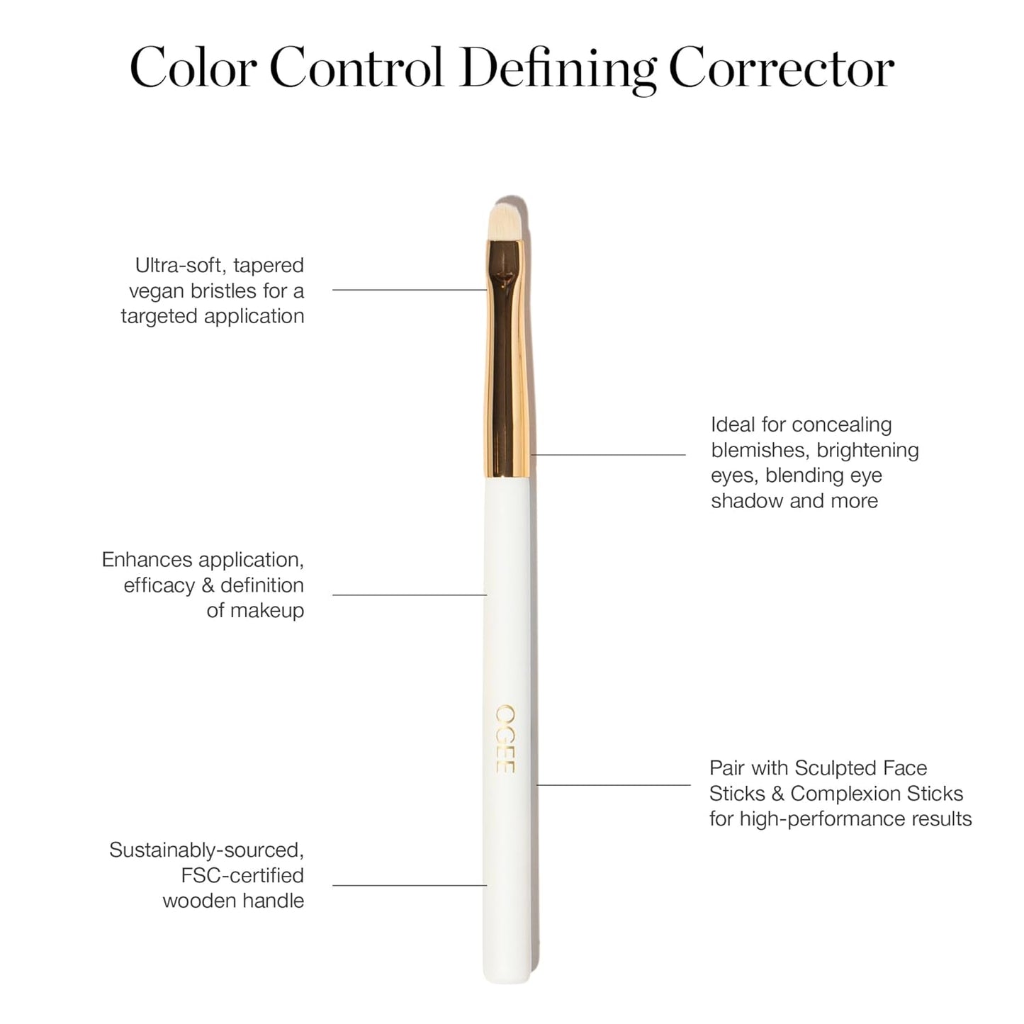 Ogee Makeup Brush Bundle - Includes Professional Quality Blender, Powder, Base, Precision Brushes & Makeup Cleanser