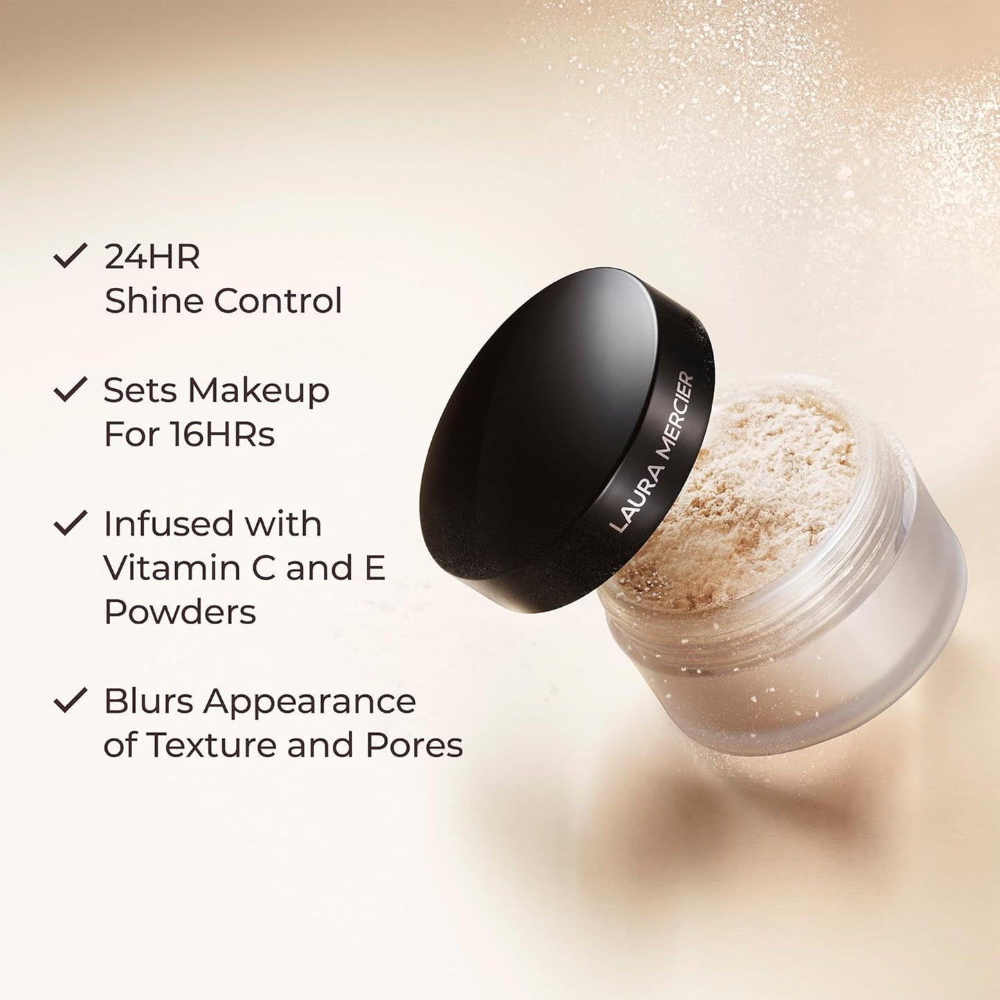 Laura Mercier Translucent Loose Setting Powder, 24HR Shine Control, Infused with Vitamins C + E, Soft Matte Finish, Normal to Oily Skin, 4 Shades for Virtually All Skin Tones, Artistry Icons Set