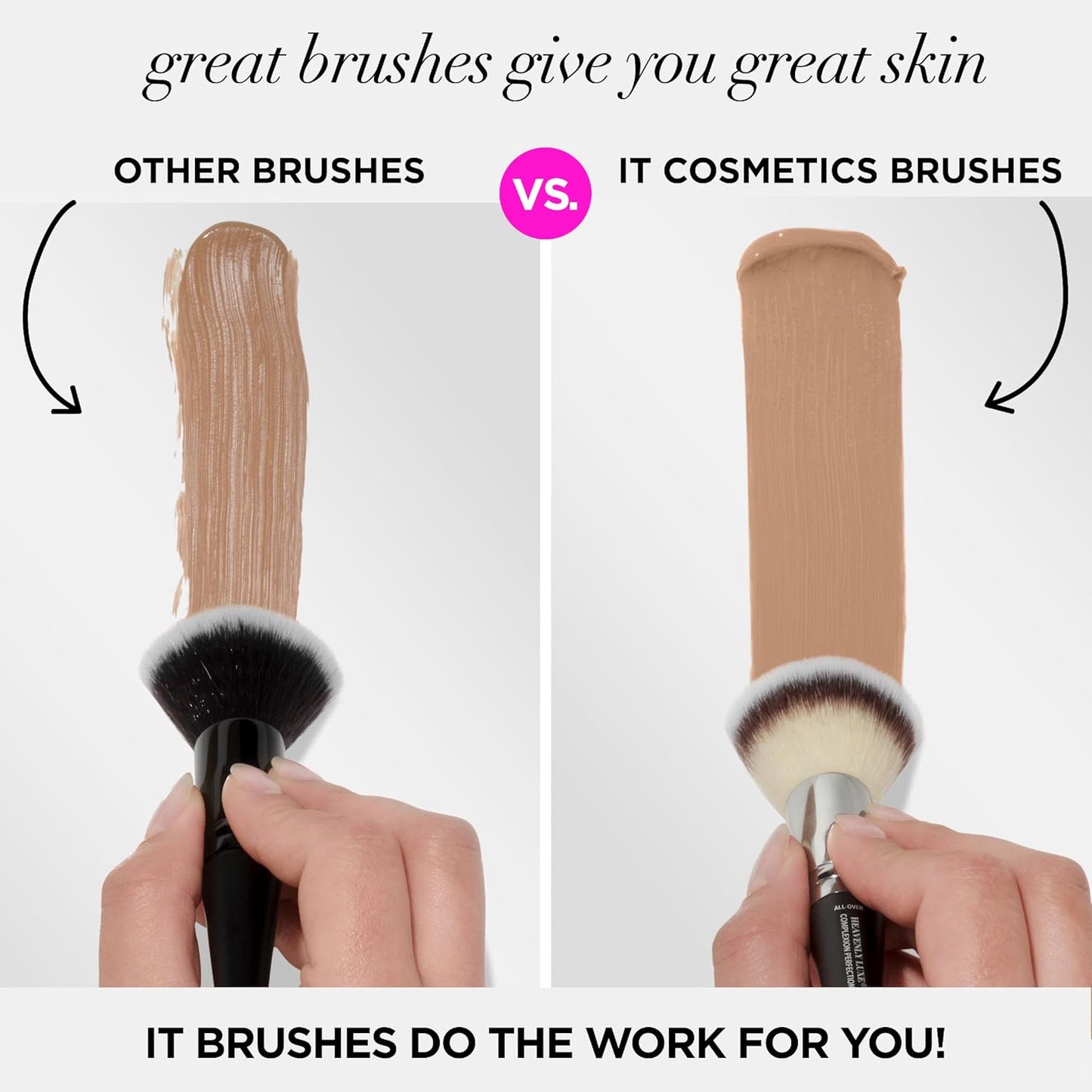 IT Cosmetics Heavenly Luxe Complexion Perfection Brush #7 - Foundation & Concealer Brush in One - Soft Bristles - Pro-Hygienic & Ideal for Sensitive Skin Multicolor