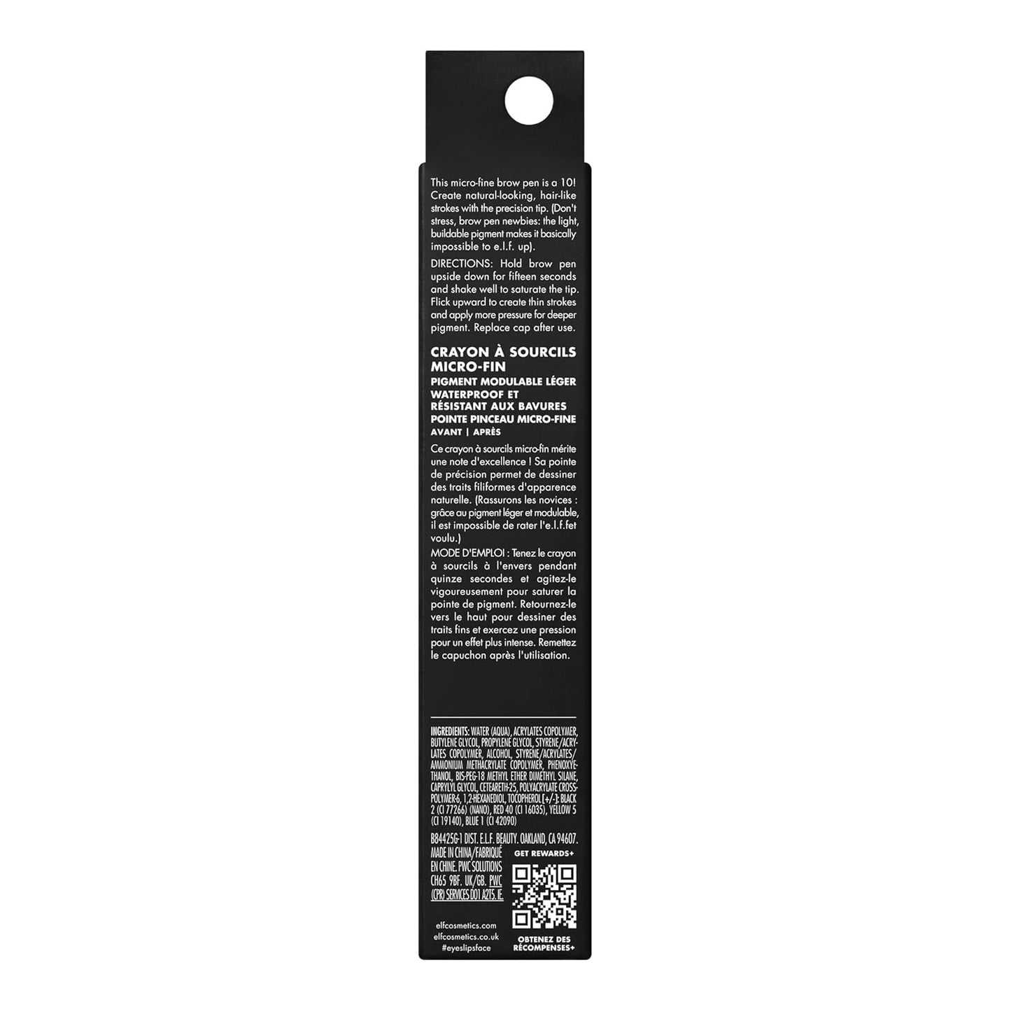 e.l.f. Holy Strokes Micro-Fine Brow Pen, Liquid Waterproof Eyebrow Makeup For Detailing & Adding Dimension, Vegan & Cruelty-Free, Deep Brown