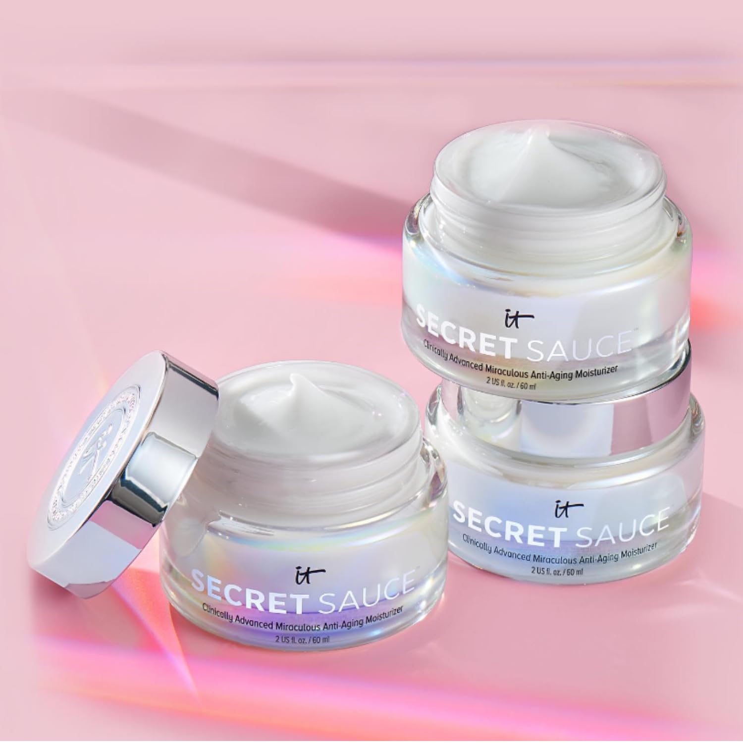 IT Cosmetics Secret Sauce Anti-Aging Face Moisturizer - Hydrating & Plumping Moisturizer Face Cream For Fine Lines, Wrinkles & Dark Spots - Vegan - Day or Night Facial Moisturizer - 2 fl. oz