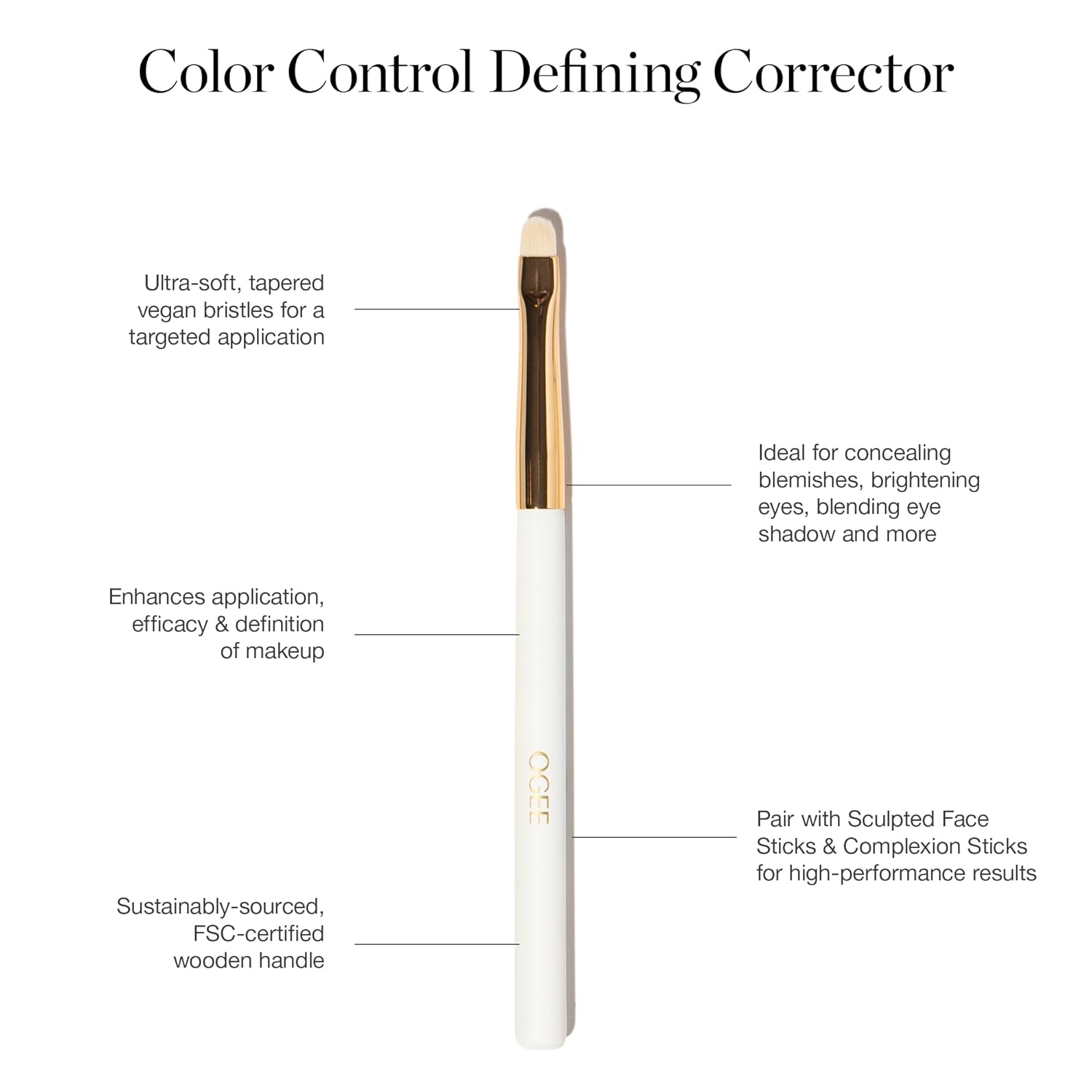 Ogee Makeup Brush Bundle - Includes Professional Quality Blender, Powder, Base, Precision Brushes & Makeup Cleanser