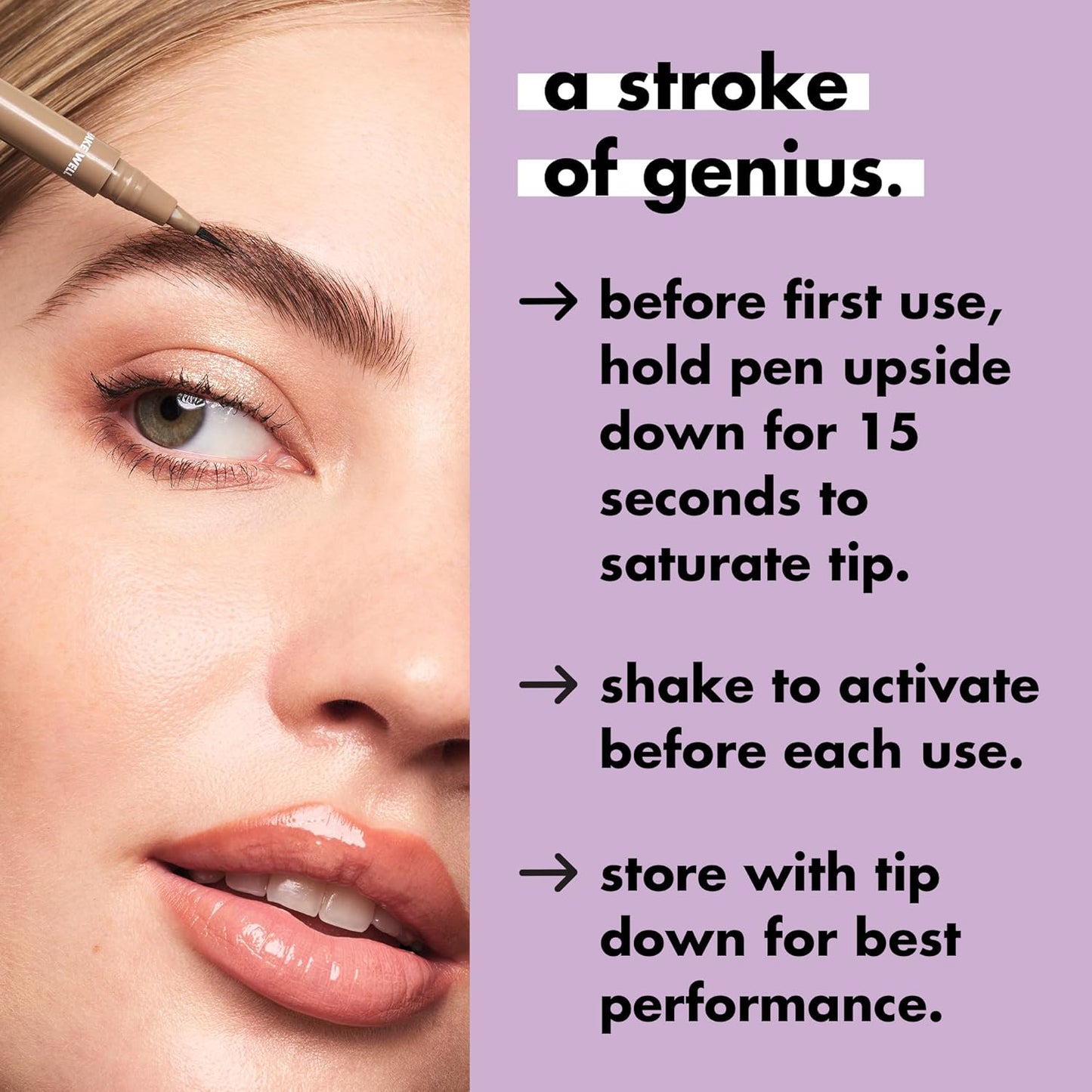e.l.f. Holy Strokes Micro-Fine Brow Pen, Liquid Waterproof Eyebrow Makeup For Detailing & Adding Dimension, Vegan & Cruelty-Free, Deep Brown
